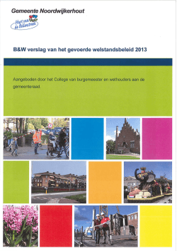 jaarverslag van het in 2013 gevoerde gemeentelijk welstandsbeleid