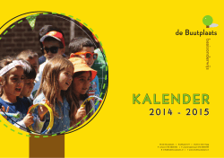 Buutplaats Kalender 2014-2015
