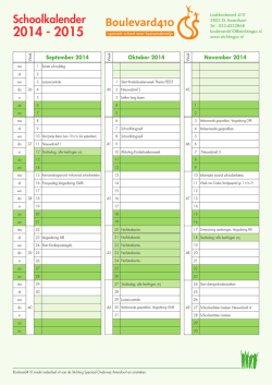Jaarkalender 2014-2015