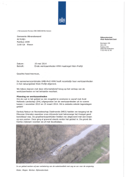 65328 Rijkswaterstaat West-Nederland Zuid Einde werkzaamheden