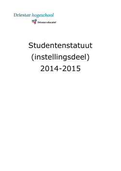 Studentenstatuut - Driestar educatief