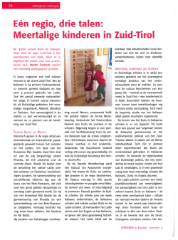 E&eacute;n regio, drie talen - Meertalige kinderen in Zuid-Tirol