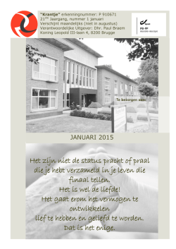 Januari 2015 - Woonzorgcentrum Regina Coeli vzw