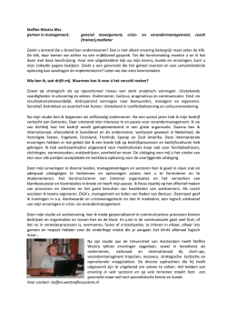 Drs Steffen Westra, turnaround, restructuring