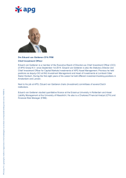 Drs Eduard van Gelderen CFA FRM Chief Investment Officer