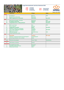 Jeugd Districtskalender Zuid-Oost Nederland 2015