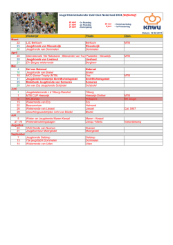Jeugd Districtskalender Zuid-Oost 2014