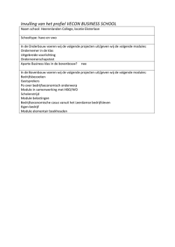 Invulling van het profiel VECON BUSINESS SCHOOL