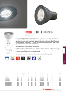 Integra Camita MR16 GU10 productblad