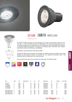 Integra Camita MR16 GU10 productblad