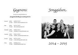 Gegevens: Jonggidsen 2014 - 2015