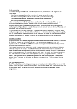 Eindbeoordeling De eindbeoordeling wordt door de