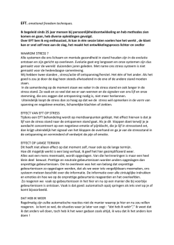 EFT. emotional freedom techniques. Ik begeleid