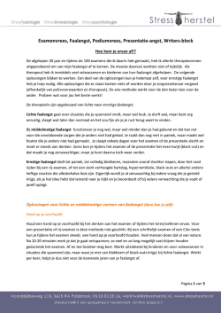 Examenvrees, Faalangst, Podiumvrees, Presentatie