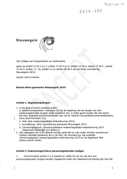 2014-335 Bijlage 4 bij de WMO verordening gemeente Nieuwegein
