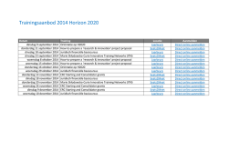 Trainingsaanbod 2014 Horizon 2020