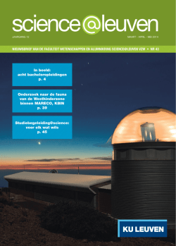 De faculteit stelt zich voor in nieuwsbrief science@leuven