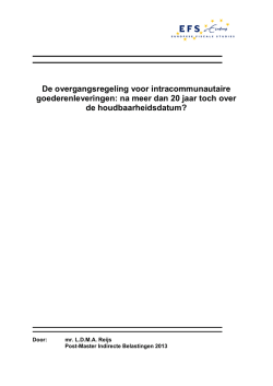 De overgangsregeling voor intracommunautaire