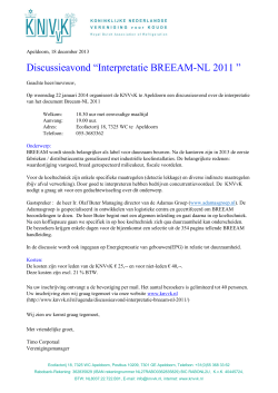 Discussieavond “Interpretatie BREEAM-NL 2011 ”