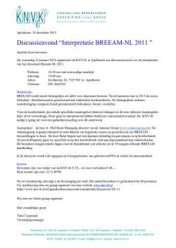 Discussieavond &ldquo;Interpretatie BREEAM-NL 2011 &rdquo;