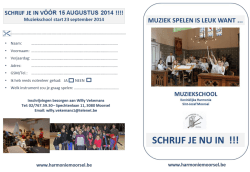 SCHRIJF JE IN VOOR 15 AUGUSTUS 2014 l!!!