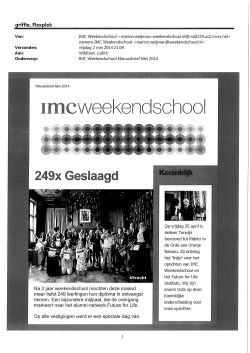 Nieuwsbrief Weekendschool - Stadsdeel Amsterdam