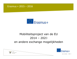 Erasmus + 2015 – 2016 Mobiliteitsproject van de EU 2014 – 2020
