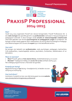 PraxisP Professional - Faculteit Psychologie en Pedagogische