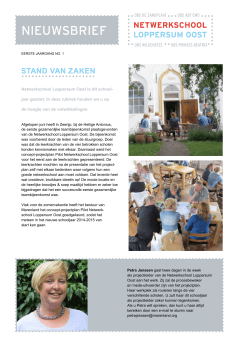 no.1 nieuwsbrief Netwerkschool - Prinses Beatrix Loppersum / De