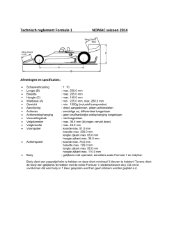Technisch reglement Formule 1 NOMAC seizoen 2014