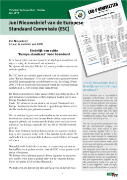 Juni Nieuwsbrief van de Europese Standaard Commissie (ESC)