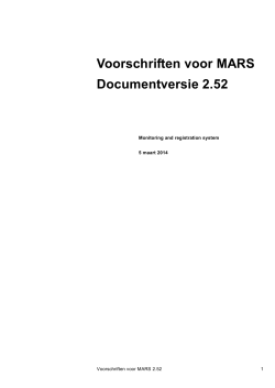 Voorschriften voor MARS2 v2.52
