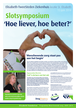 Hoe liever, hoe beter? - St. Elisabeth Ziekenhuis