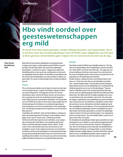 Hbo vindt oordeel over geesteswetenschappen erg mild
