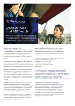 Jezelf de baas met MBT-early, verwijzers