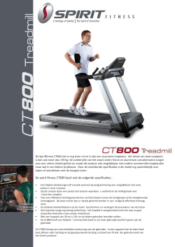 De spirit fitness CT800 bezit ook de volgende specificaties :