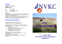 9 - 11 april 2014 Conference Centre Koningshof Veldhoven