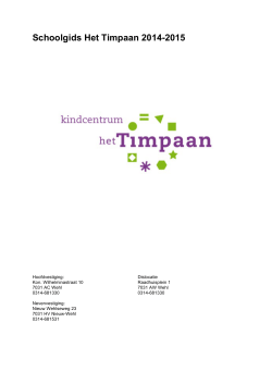 Schoolgids Het Timpaan 2014-2015