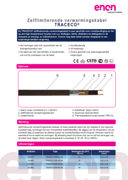 Zelflimiterende verwarmingskabel TRACECO®