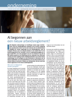 dossier over de aanpassing van het arbeidsreglement i.v.m.