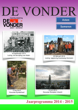Jaarprogramma 2014 - 2015 - Heemkundekring De Vonder Asten