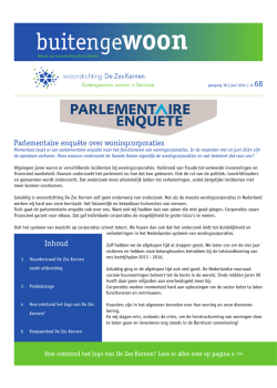 Inhoud Parlementaire enqu&ecirc;te over woningcorporaties