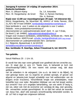 Kerkbode nummer 14 2014 - Protestantse gemeente in wording te