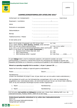 Inschrijfformulier golf - Groen-Geel