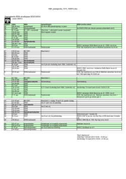 Jaaragenda HBA studiejaar 2013-2014