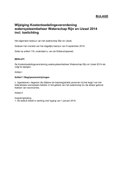 Bijlage (Wijziging Kostentoedelingsverordening Waterschap Rijn en