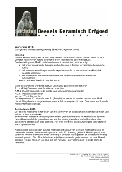 Jaarverslag 2013. - Stichting Beesels Keramisch Erfgoed