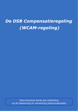 De DSB Compensatieregeling (WCAM-regeling)