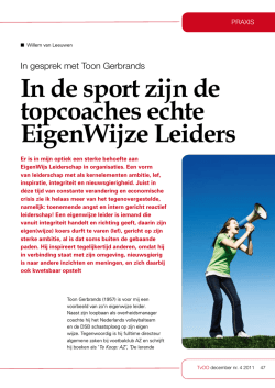 In de sport zijn de topcoaches echte EigenWijze Leiders