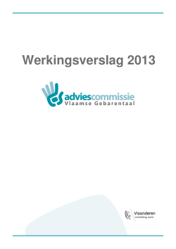 Werkingsverslag 2013 - Agentschap Sociaal